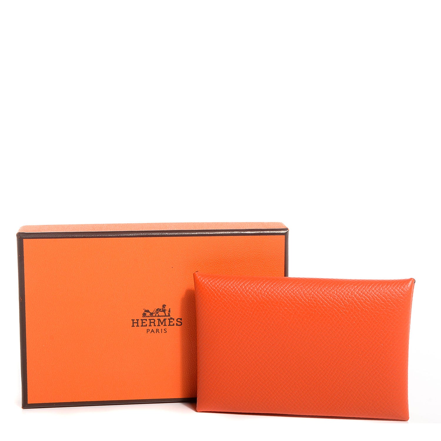 Hermes Epsom Calvi Card Case Orange 4 of 6