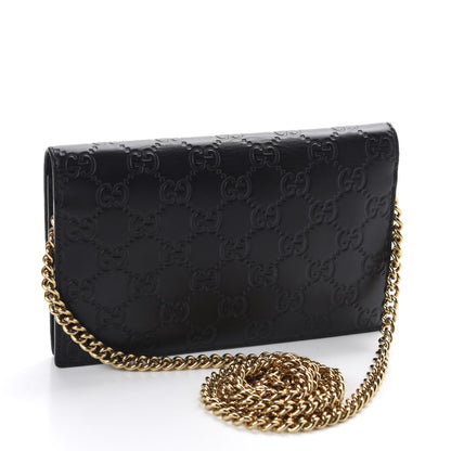 Gucci Guccissima Icon Chain Wallet Black 3 of 11