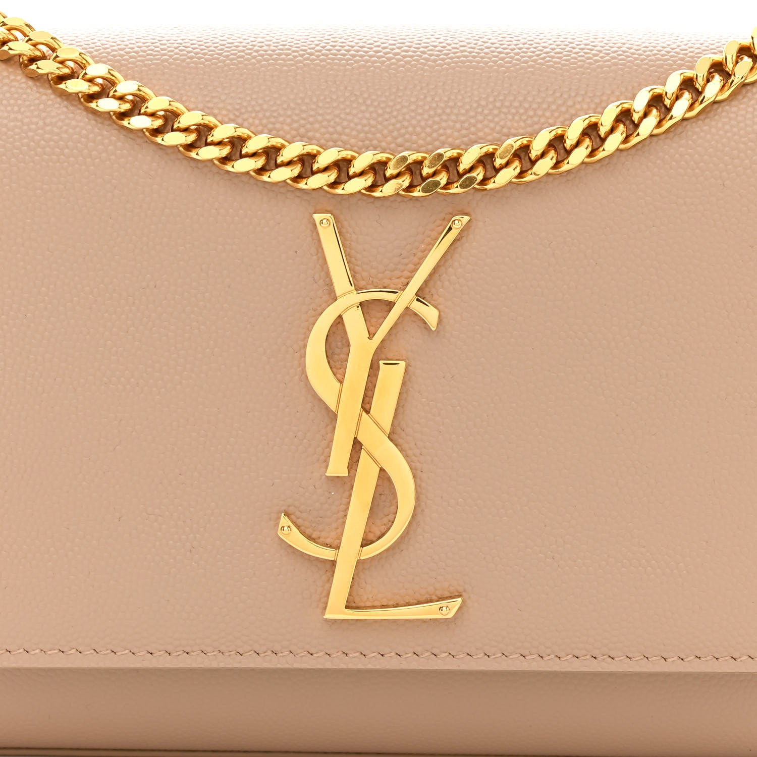 Saint Laurent Grain De Poudre Small Monogram Kate Satchel Dark Beige 8 of 11