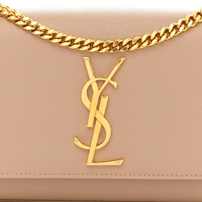 Saint Laurent Grain De Poudre Small Monogram Kate Satchel Dark Beige 8 of 11