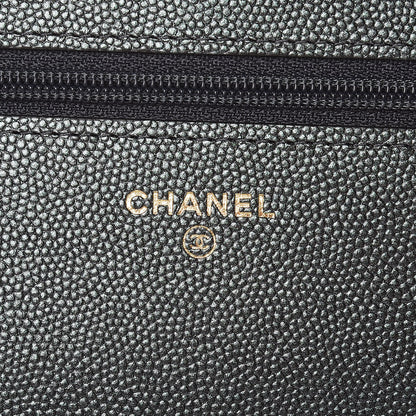 Chanel Iridescent Caviar Quilted Wallet On Chain WOC Black 6 of 10