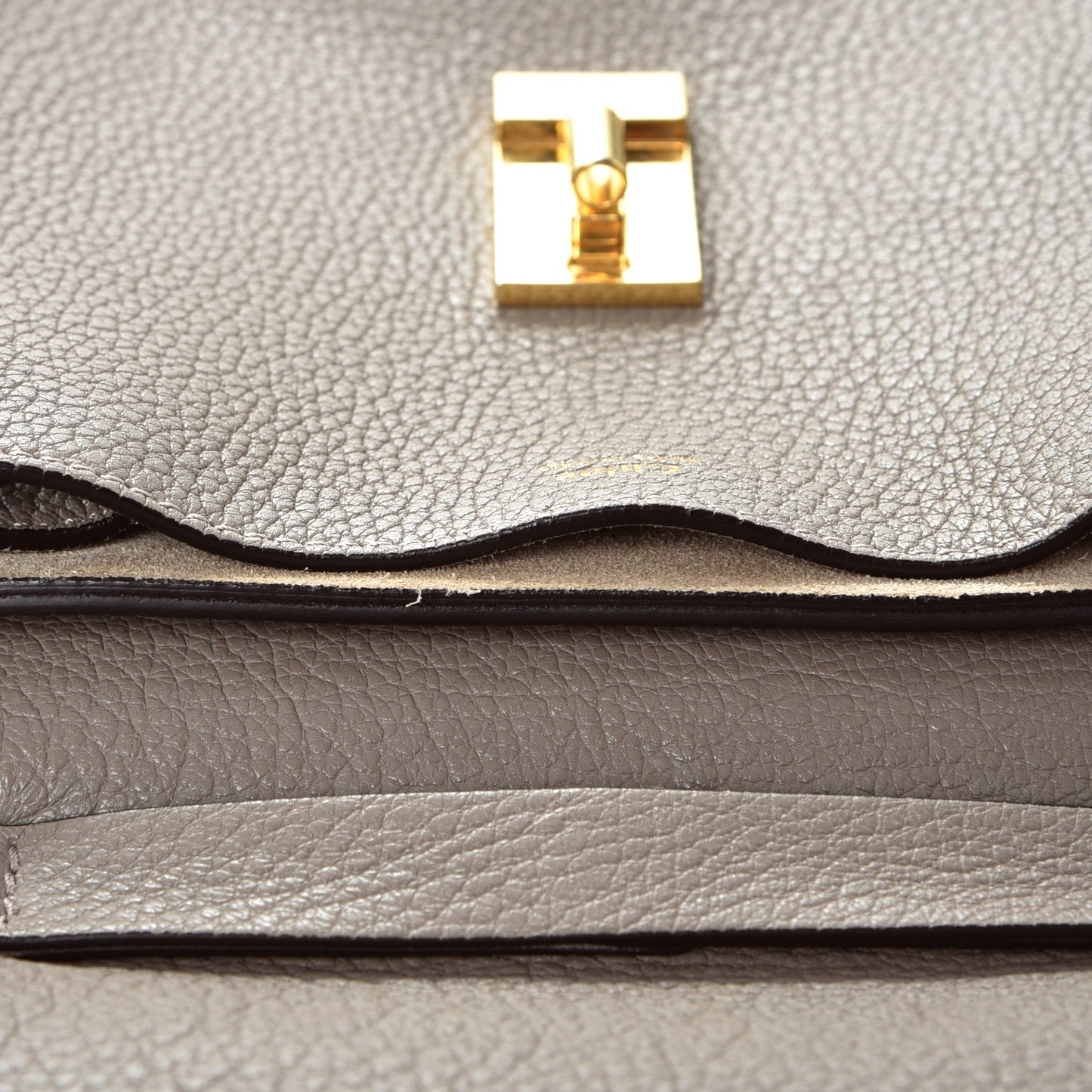Grained Lambskin Drew Shoulder Bag Motty Grey