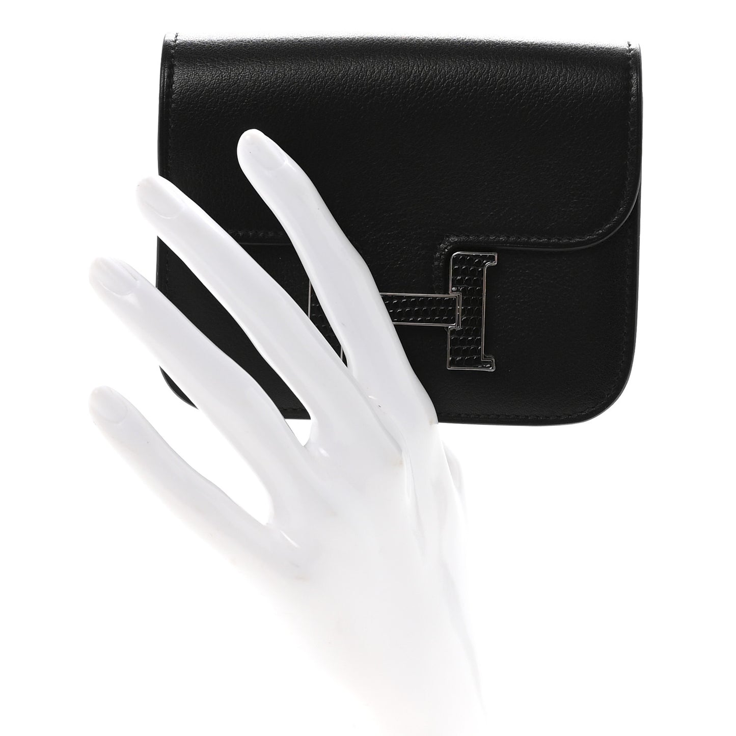 Evergrain Lizard Constance Slim Wallet Black