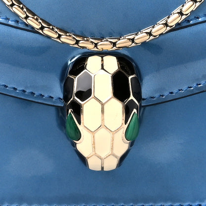 Bulgari Metallic Calfskin Small Serpenti Forever Snake Strap Crossbody Bag Blue 10 of 12