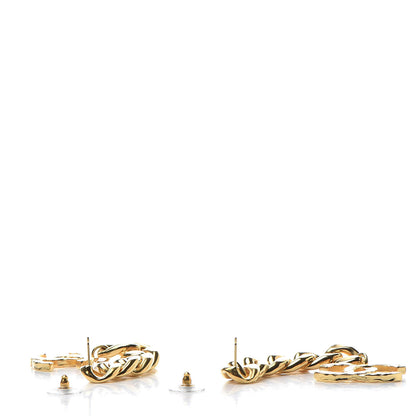 Chanel Metal CC Pick Drop Earrings Gold 3 of 5