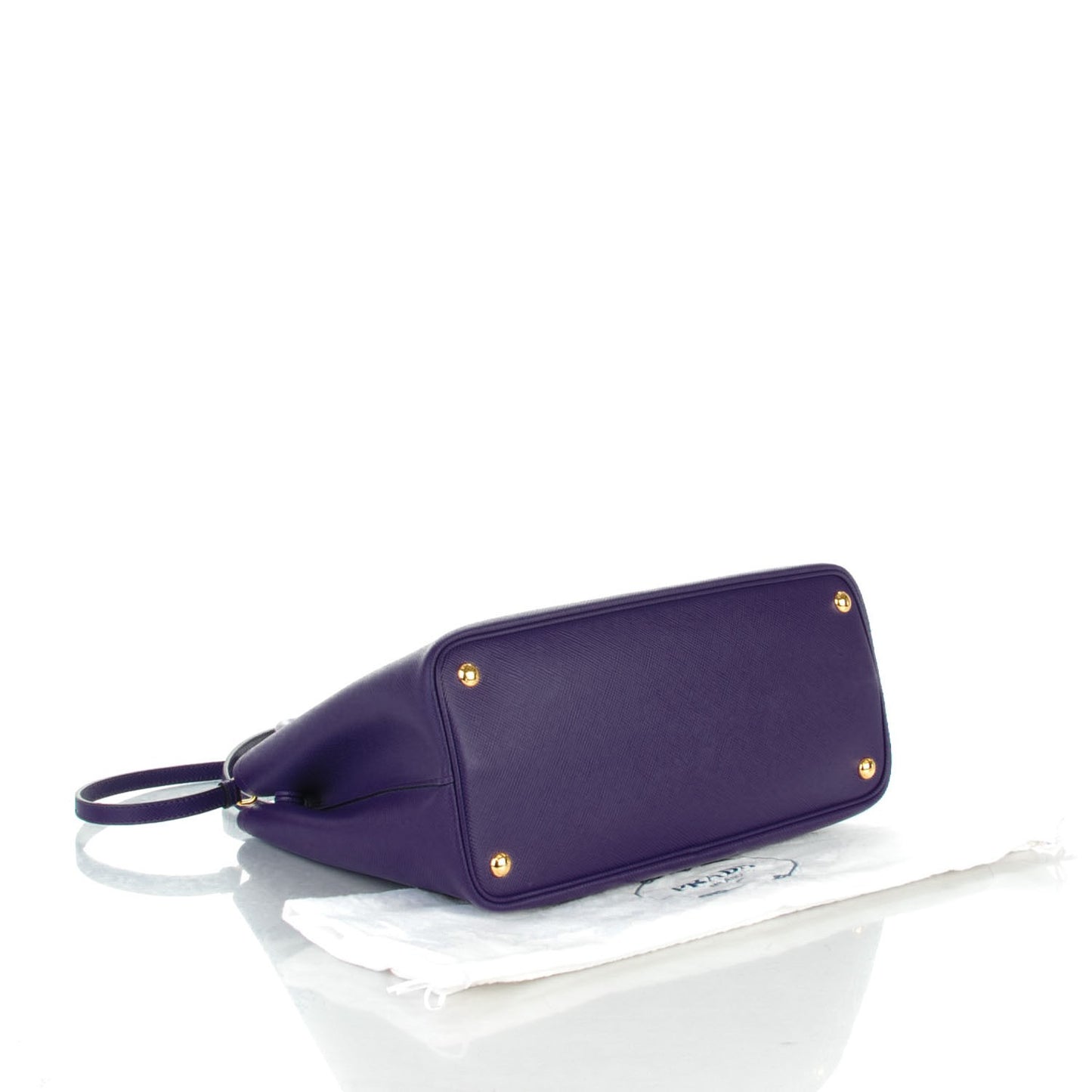 Saffiano Cuir Large Double Bag Viola Nero Black