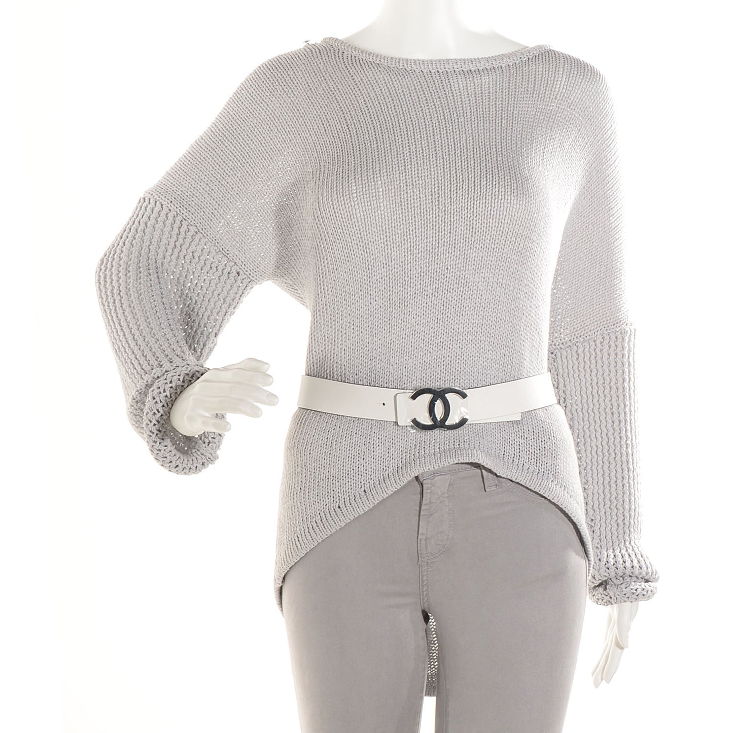 Reversible Leather CC Logo Belt 75 White Black
