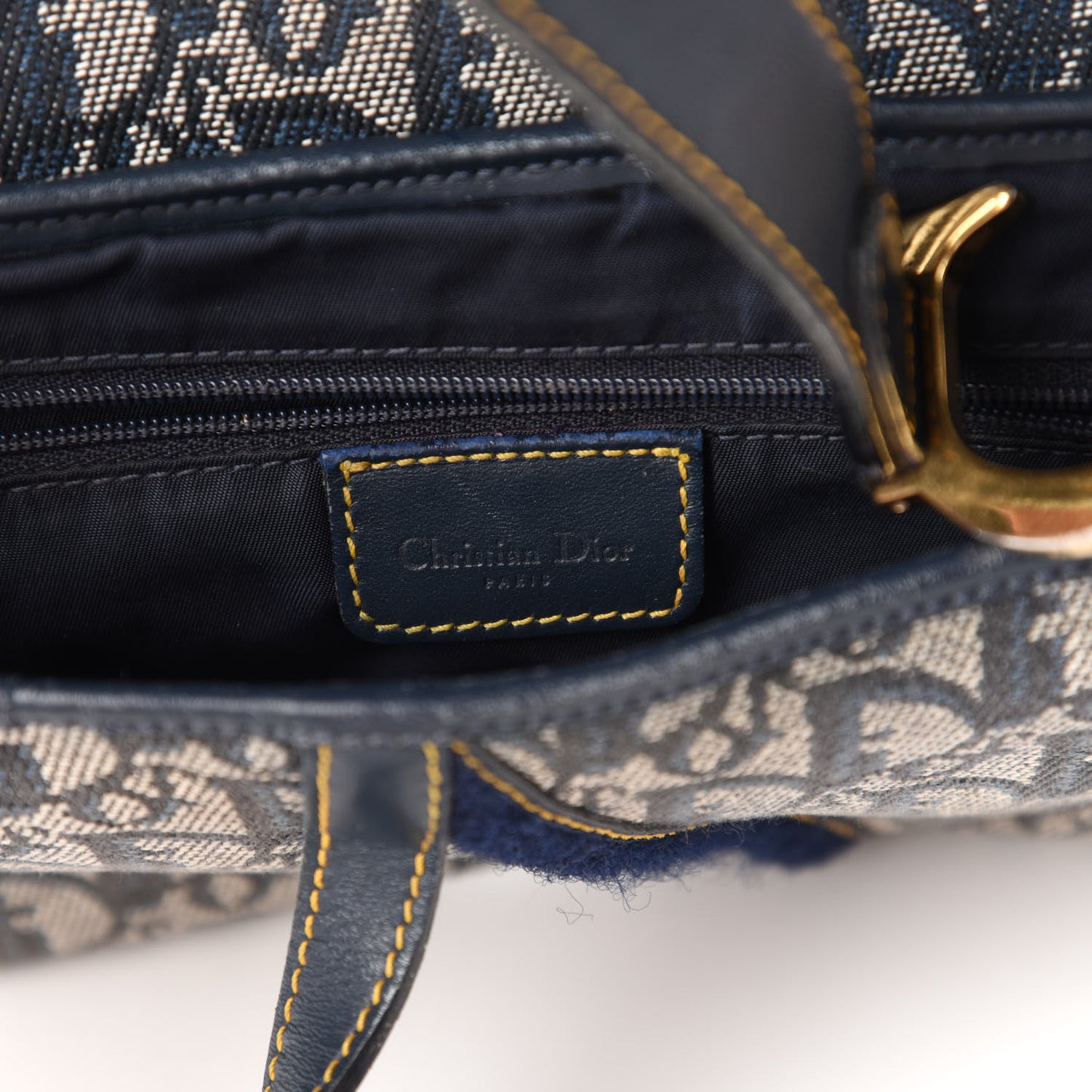 Monogram Double Saddle Bag Navy Blue