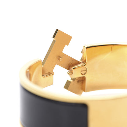 Hermes Enamel Wide Clic Clac H Bracelet GM Black 5 of 6