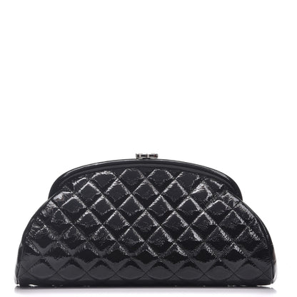 Chanel Distressed Patent Quilted Timeless Clutch Black 1 of 8