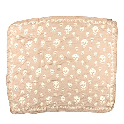 Alexander McQueen Silk Chiffon Skull Scarf Beige Ivory 1 of 4
