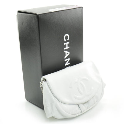 Chanel Caviar Half Moon Wallet On Chain Bag WOC White 3 of 11