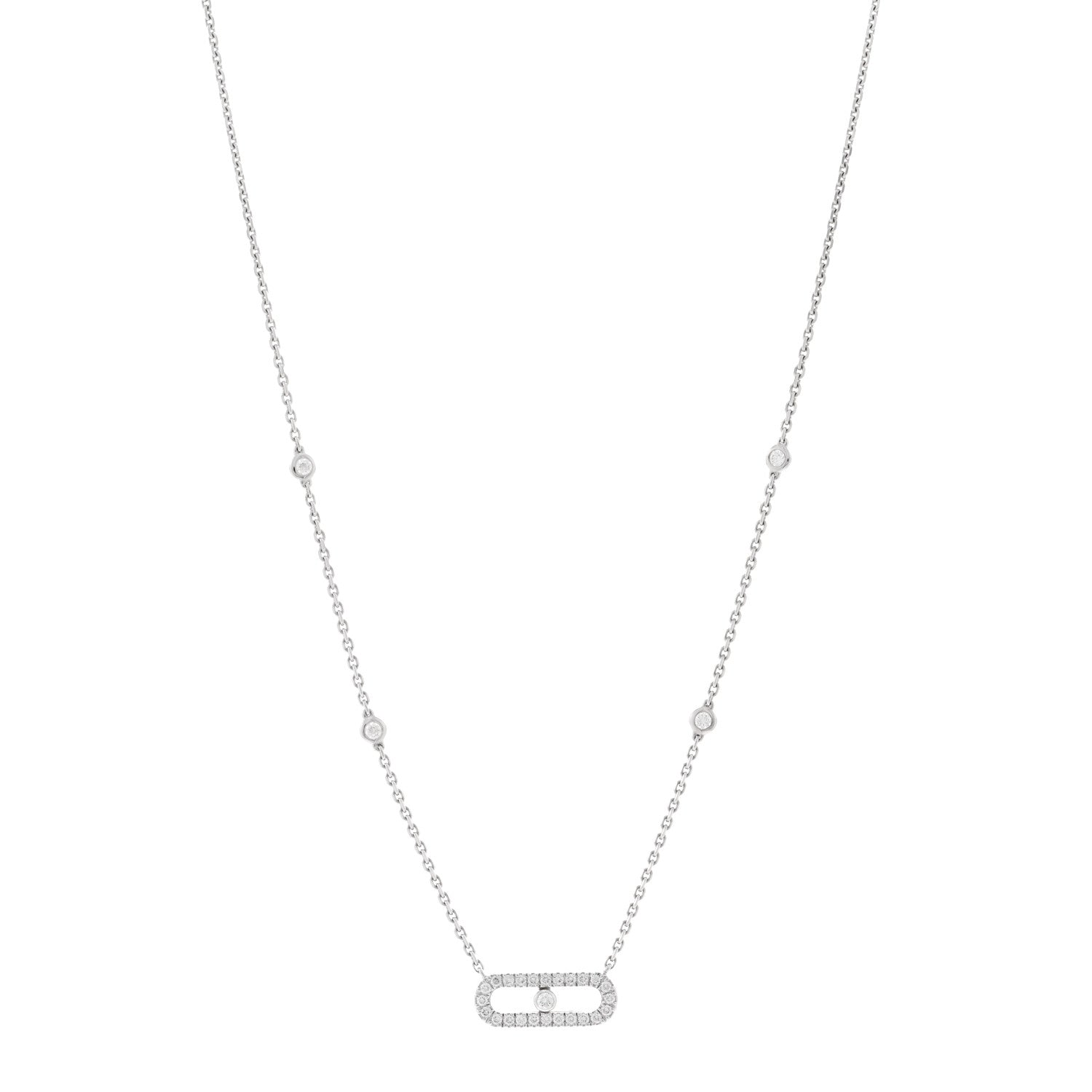 Messika 18K White Gold Diamond Move Uno Necklace 1 of 5