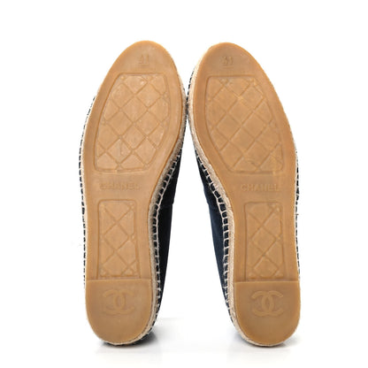 Chanel Velvet CC Espadrilles 41 Dark Navy Black 5 of 7