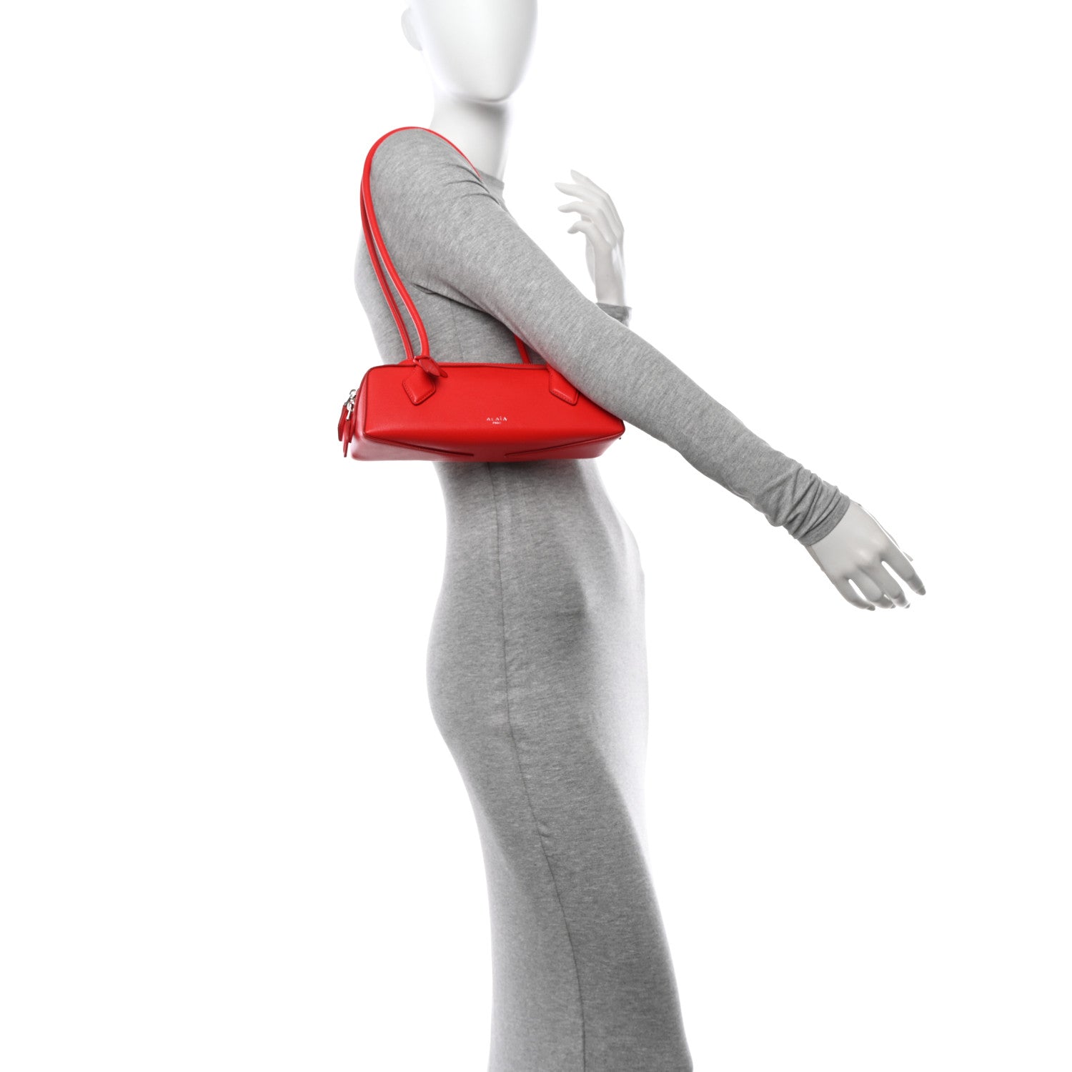 Alaia Shiny Goatskin Small Le Teckel Bag Rouge Vif 2 of 12