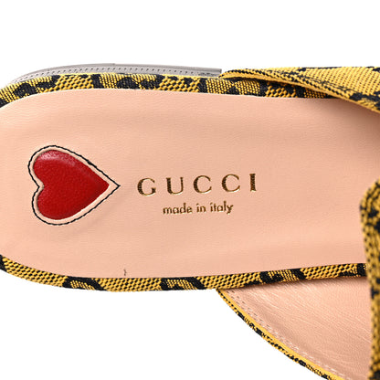 Gucci Monogram Multicolor Malaga Kid Horsebit Womens Princetown Slippers 38.5 Yellow Blue 7 of 9