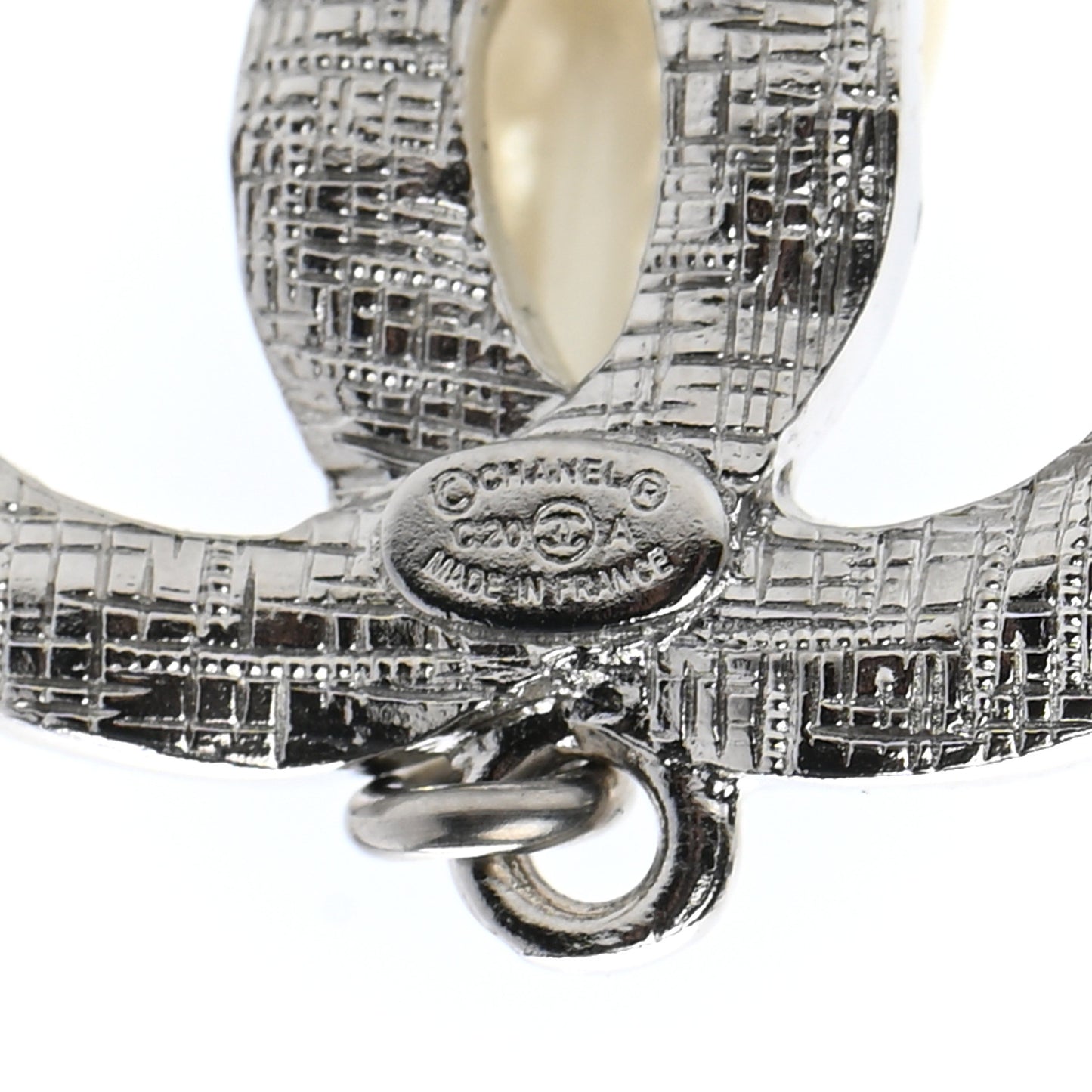 Crystal Pearl CC Drop Darling Bows Earrings Silver Pearly White
