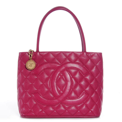 Chanel Caviar Medallion Tote Dark Pink 1 of 9