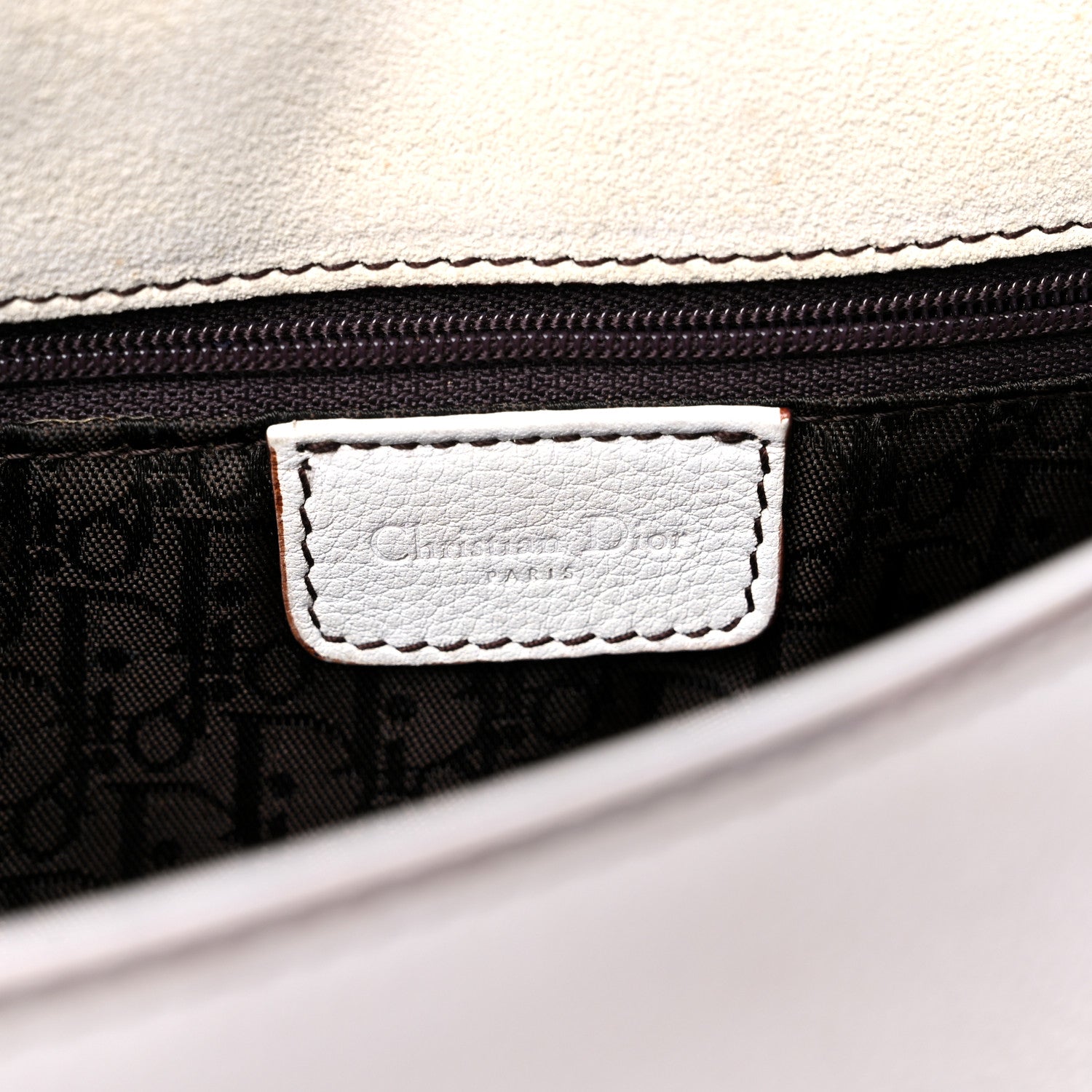 Christian Dior Calfskin Baudrier Saddle Bag White 6 of 16