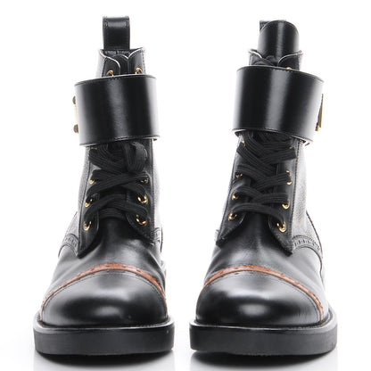 Louis Vuitton Calfskin Monogram Boyish Ranger Boots 39 Black 2 of 8