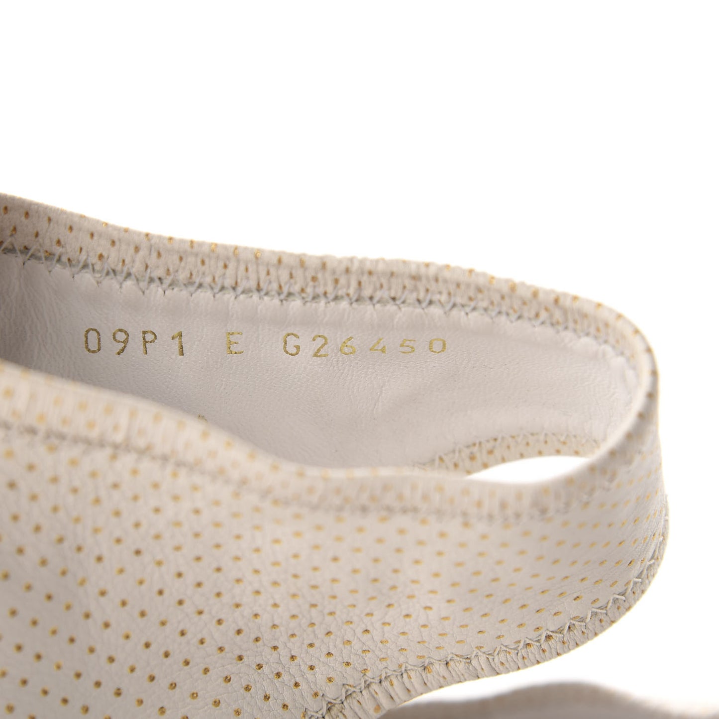 Calfskin Polka Dot Peep Toe Cut Out Pumps 37 White