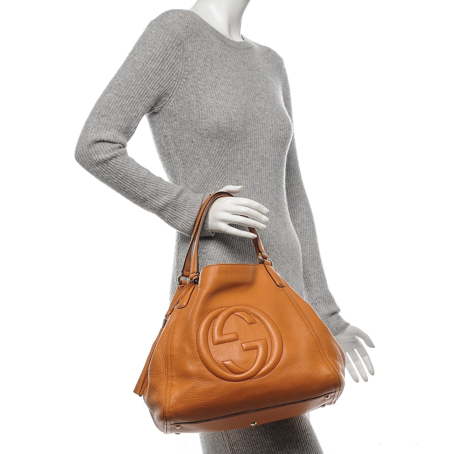 Pebbled Calfskin Medium Soho Shoulder Bag Curcuma