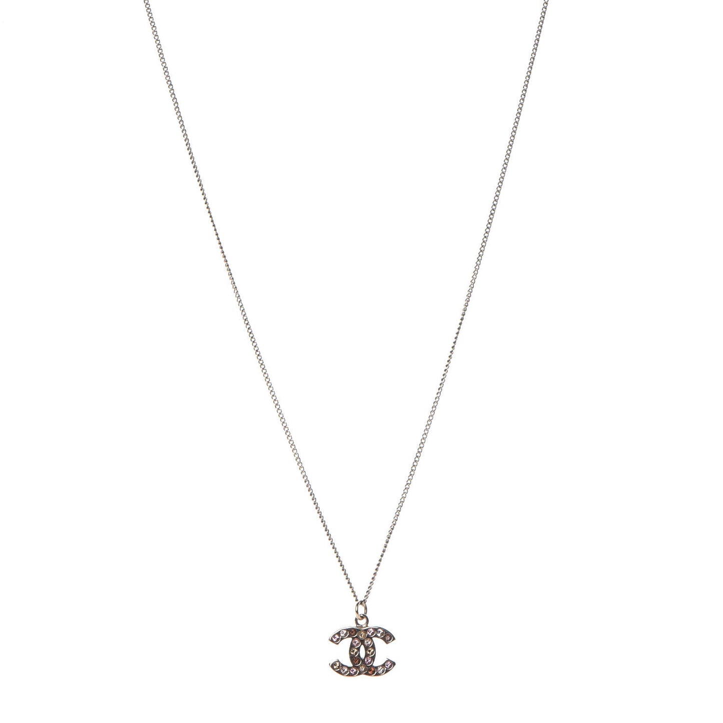 Crystal CC Pendant Necklace Gold