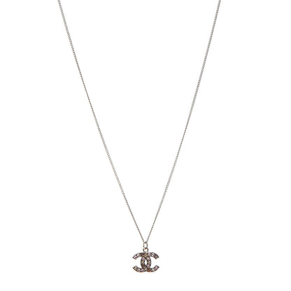 Chanel Crystal CC Pendant Necklace Gold 1 of 5