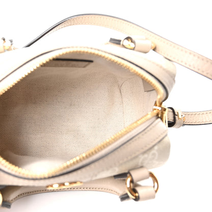 Gucci GG Supreme Monogram Textured Dollar Calfskin Web Super Mini Ophidia Top Handle Bowler Bag Beige Mystic White Oatmeal 5 of 9