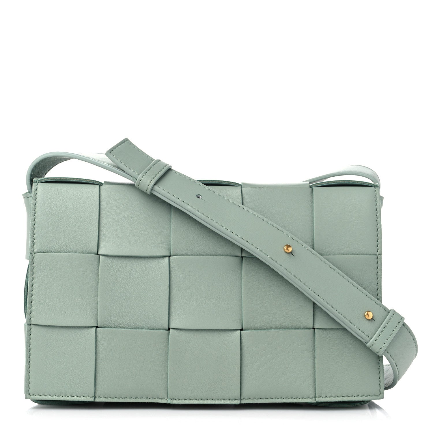 Bottega Veneta Lambskin Maxi Intrecciato Cassette Crossbody Bag New Sauge 1 of 8