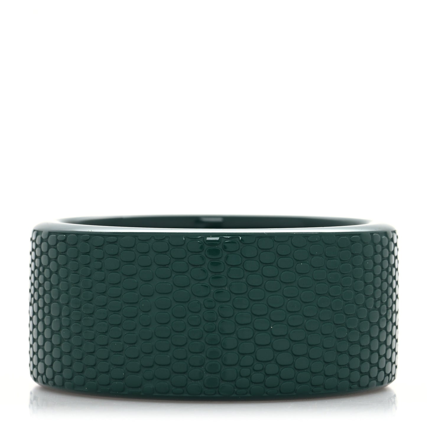 Resin Lizard Embossed Natura Bracelet S Vert Fonce
