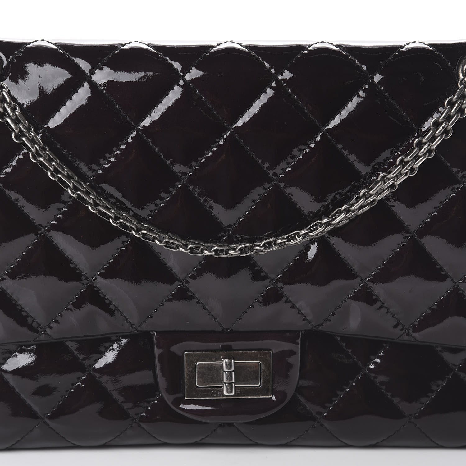 Chanel Patent Quilted 2.55 Reissue 227 Flap Prune 9 of 9