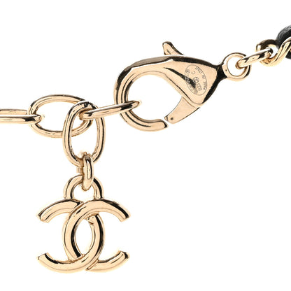 Chanel Metal Resin Lambskin Flap Bag Long Necklace Golden Pink Black 6 of 7