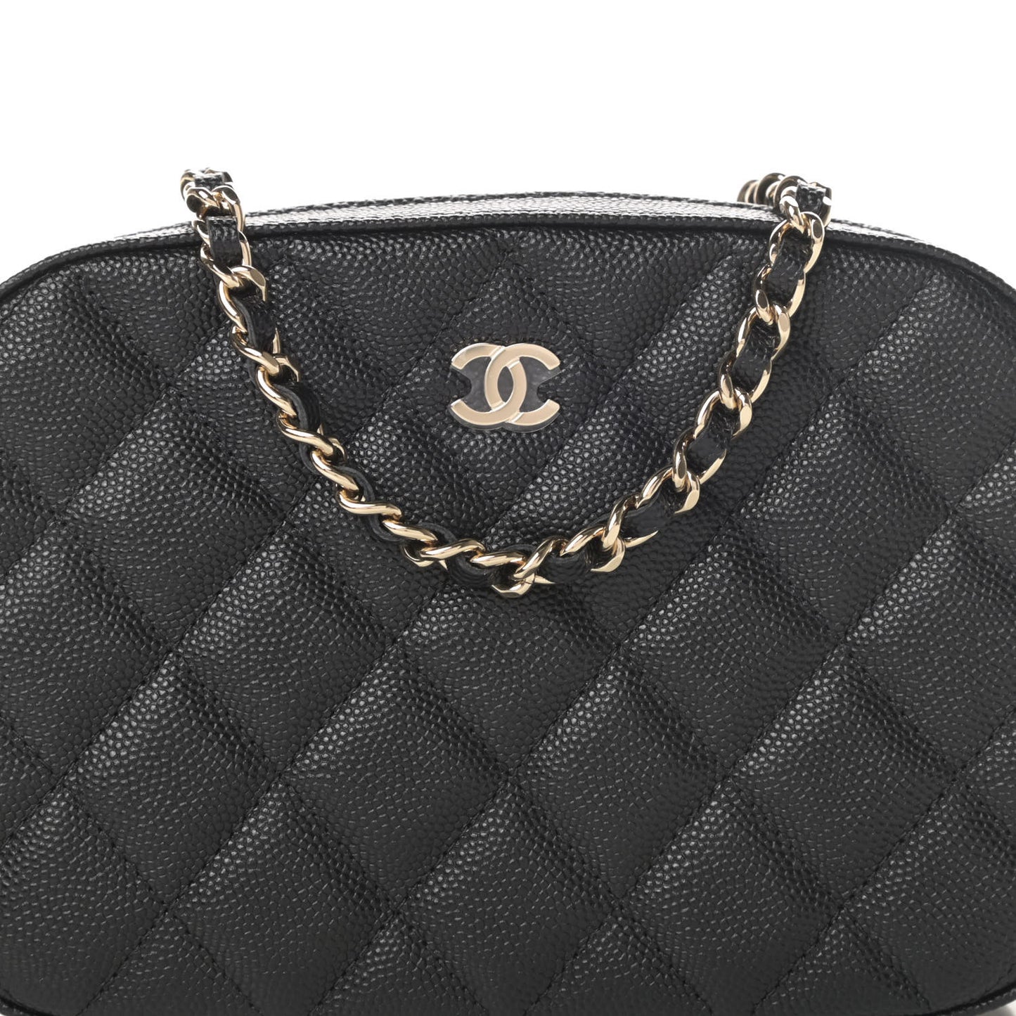 Caviar Quilted Vanity With Chain Black