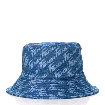 Fendi Denim Logo Bucket Hat S Light Blue 2 of 7