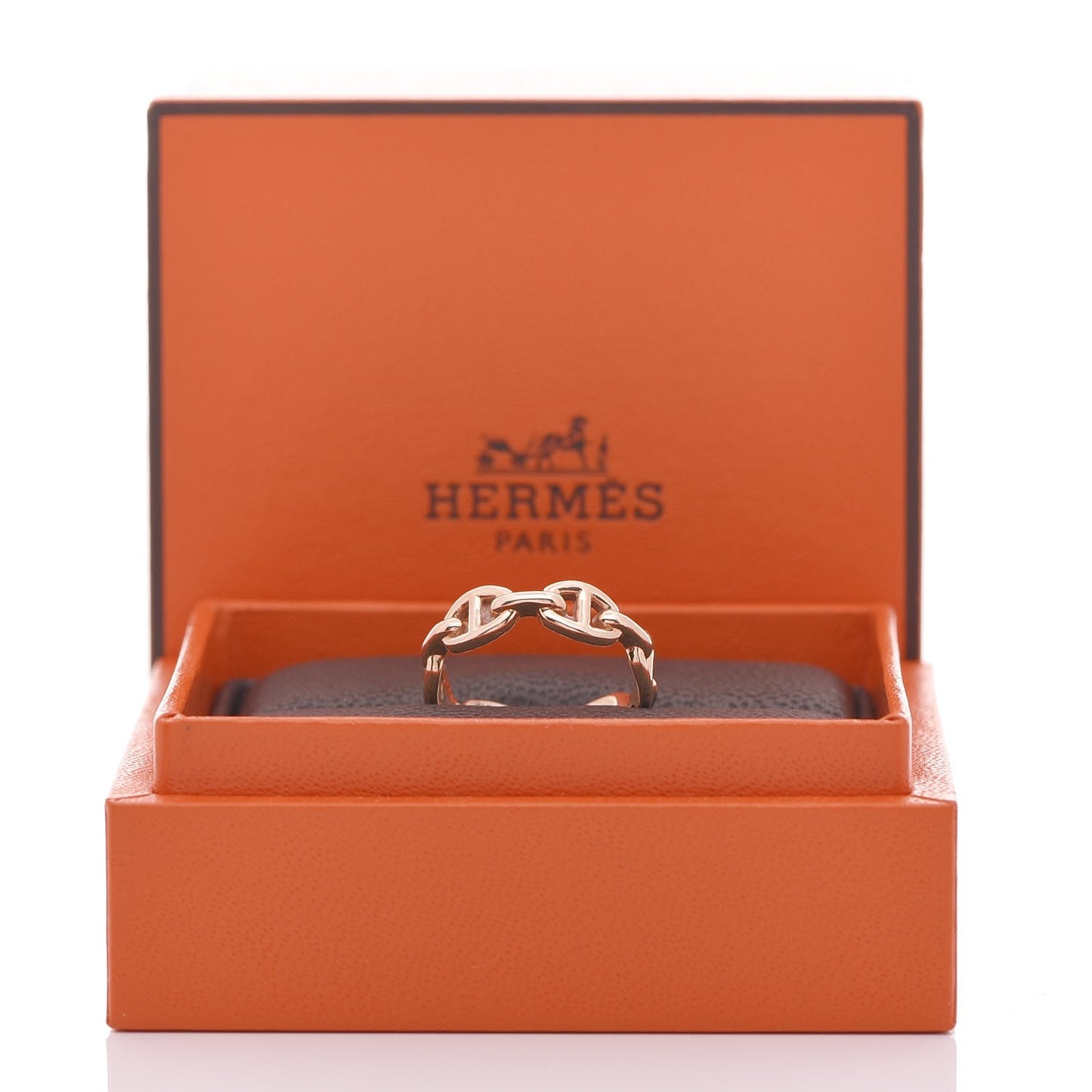 18K Rose Gold PM Chaine D'Ancre Enchainee Ring 50 5.25