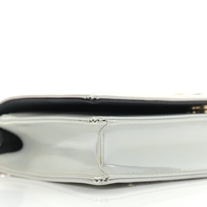 Christian Dior Patent Micro-Cannage Diorama Wallet on Chain Pouch White 10 of 13