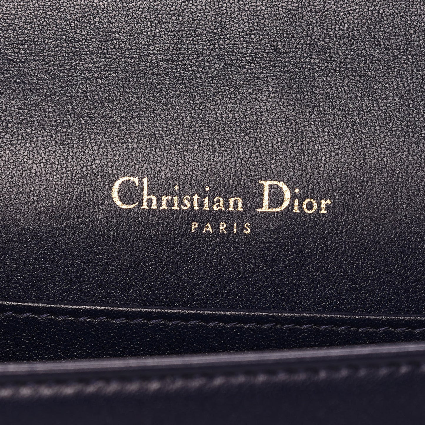 Lambskin Cannage Lady Dior Clutch Navy Blue