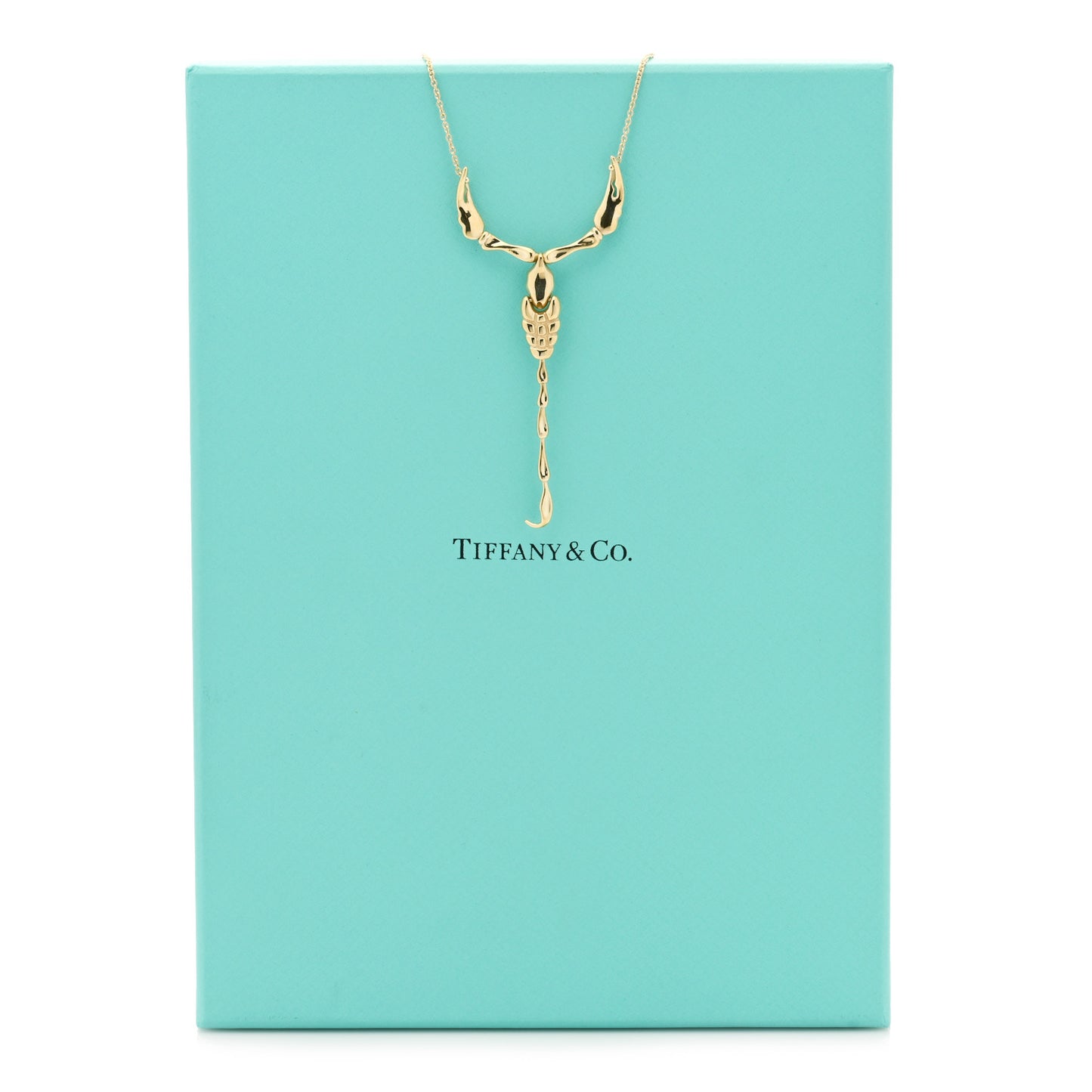18K Yellow Gold Elsa Peretti Scorpion Pendant Necklace