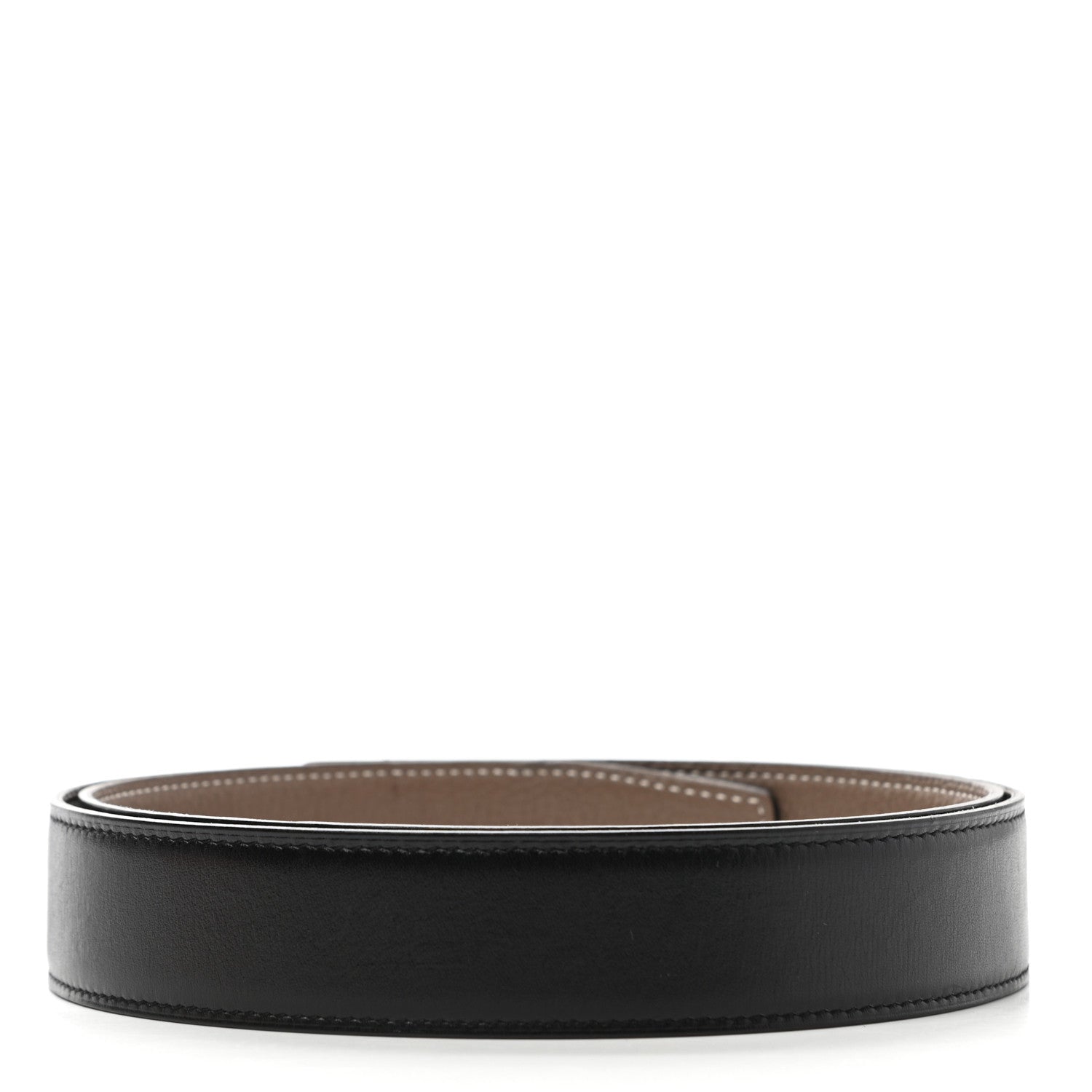 Hermes Box Togo 32mm Belt Strap 95 Black Etoupe 4 of 11