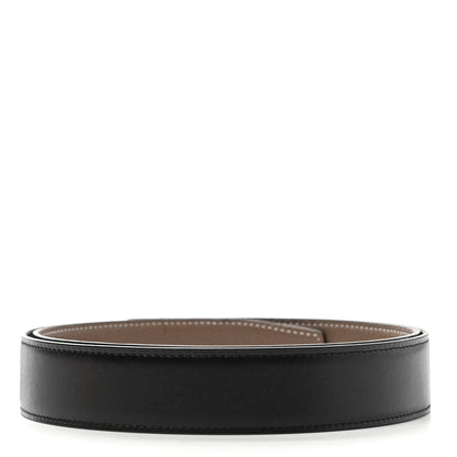 Hermes Box Togo 32mm Belt Strap 95 Black Etoupe 4 of 11