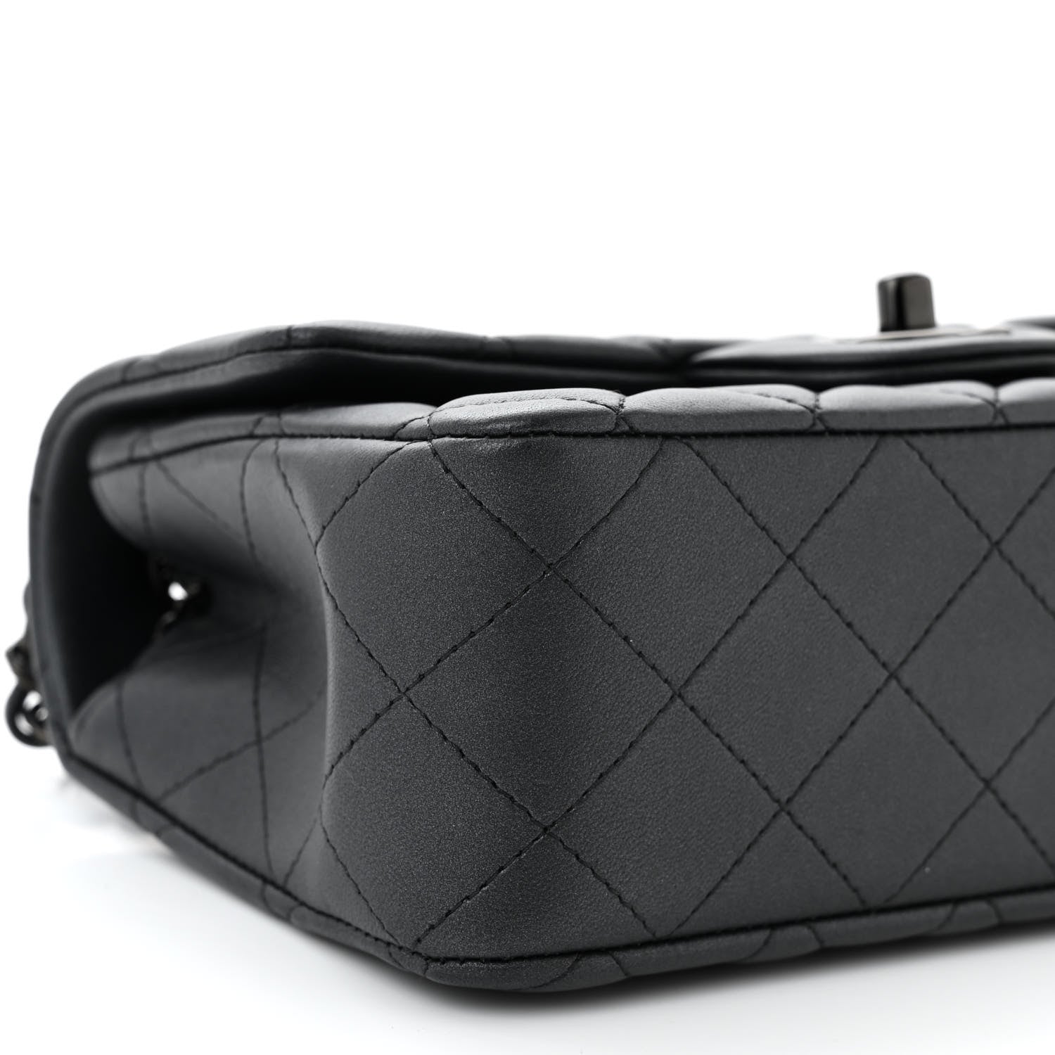 Chanel Pearly Lambskin Quilted Mini Rectangular Flap So Black 9 of 11