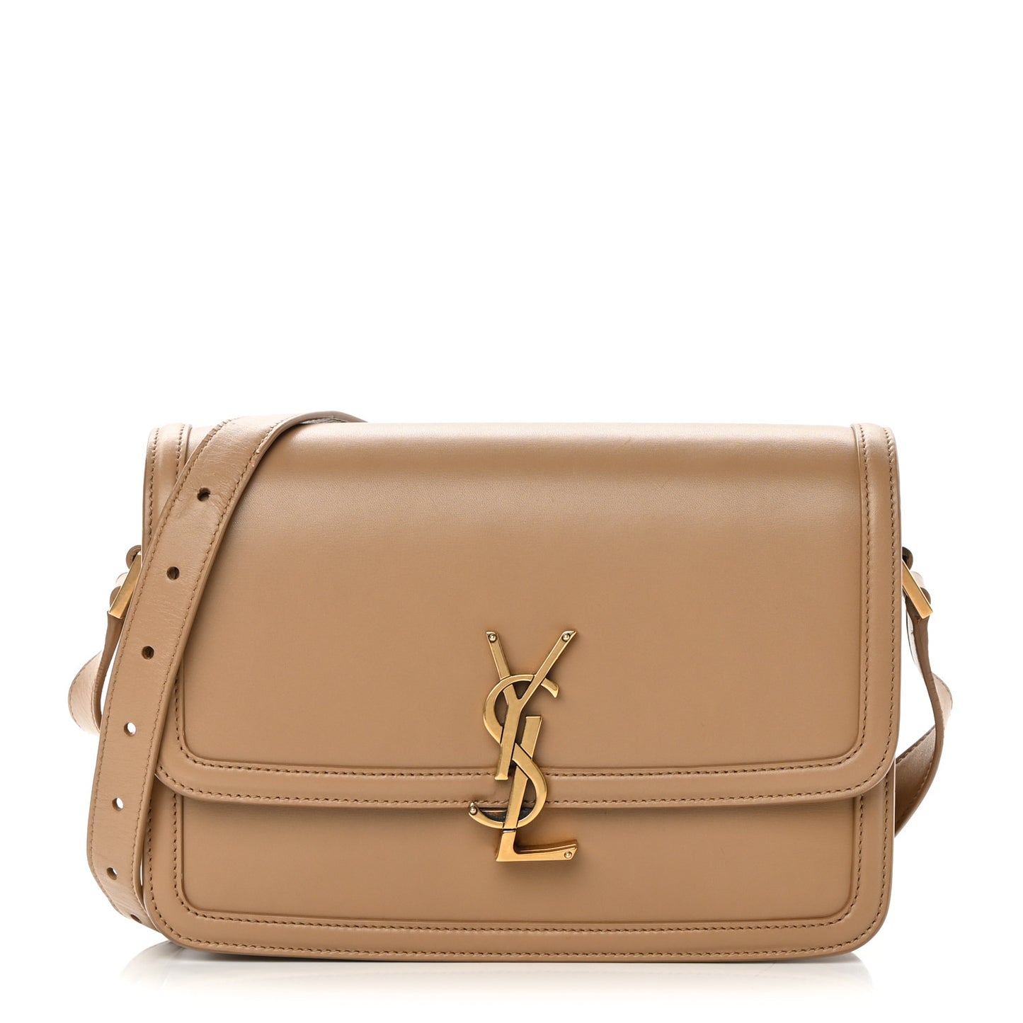 Box Calfskin Monogram Medium Solferino Satchel Natural Tan