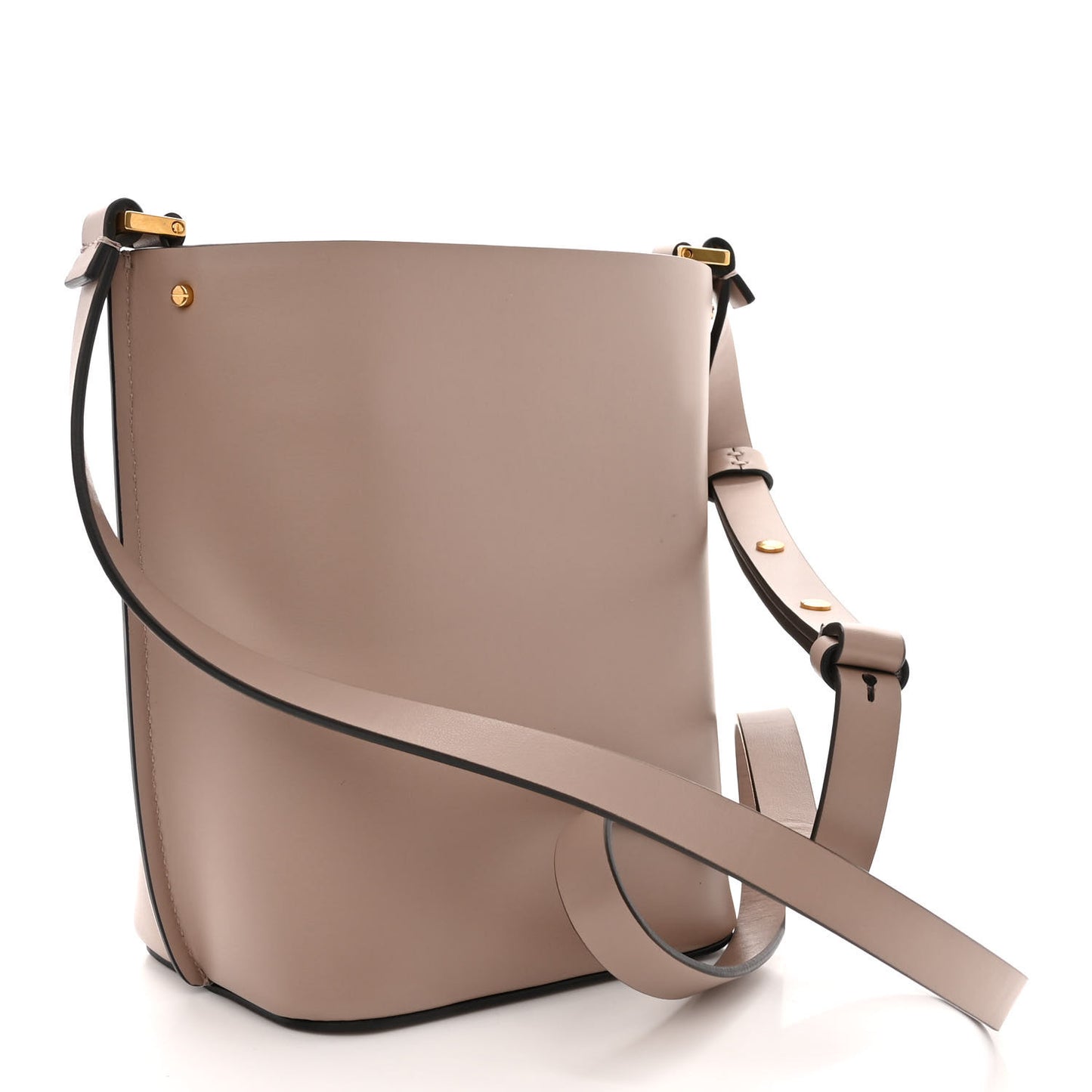 Calfskin Vlogo Bucket Bag Poudre
