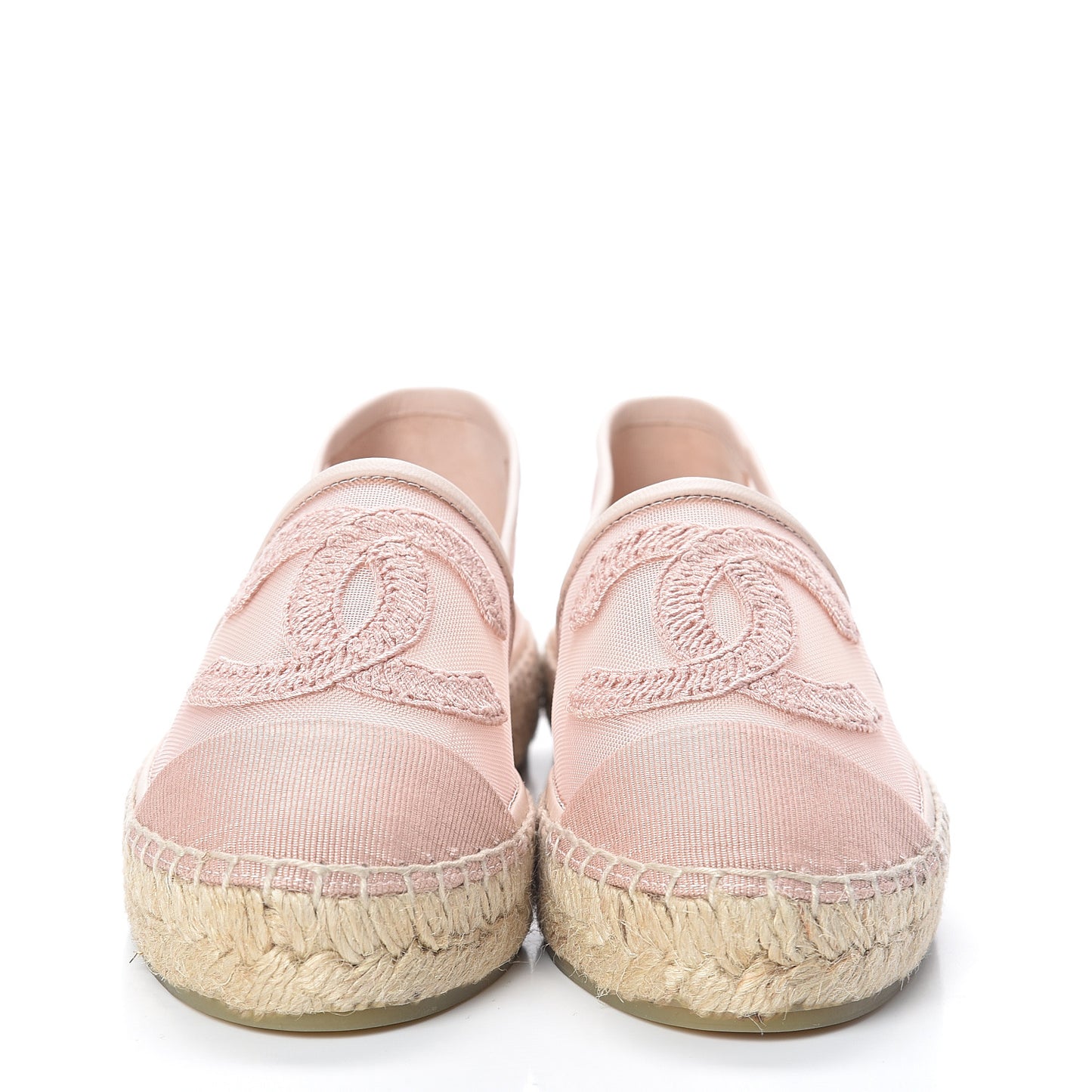Mesh Grosgrain CC Espadrilles 35 Pink