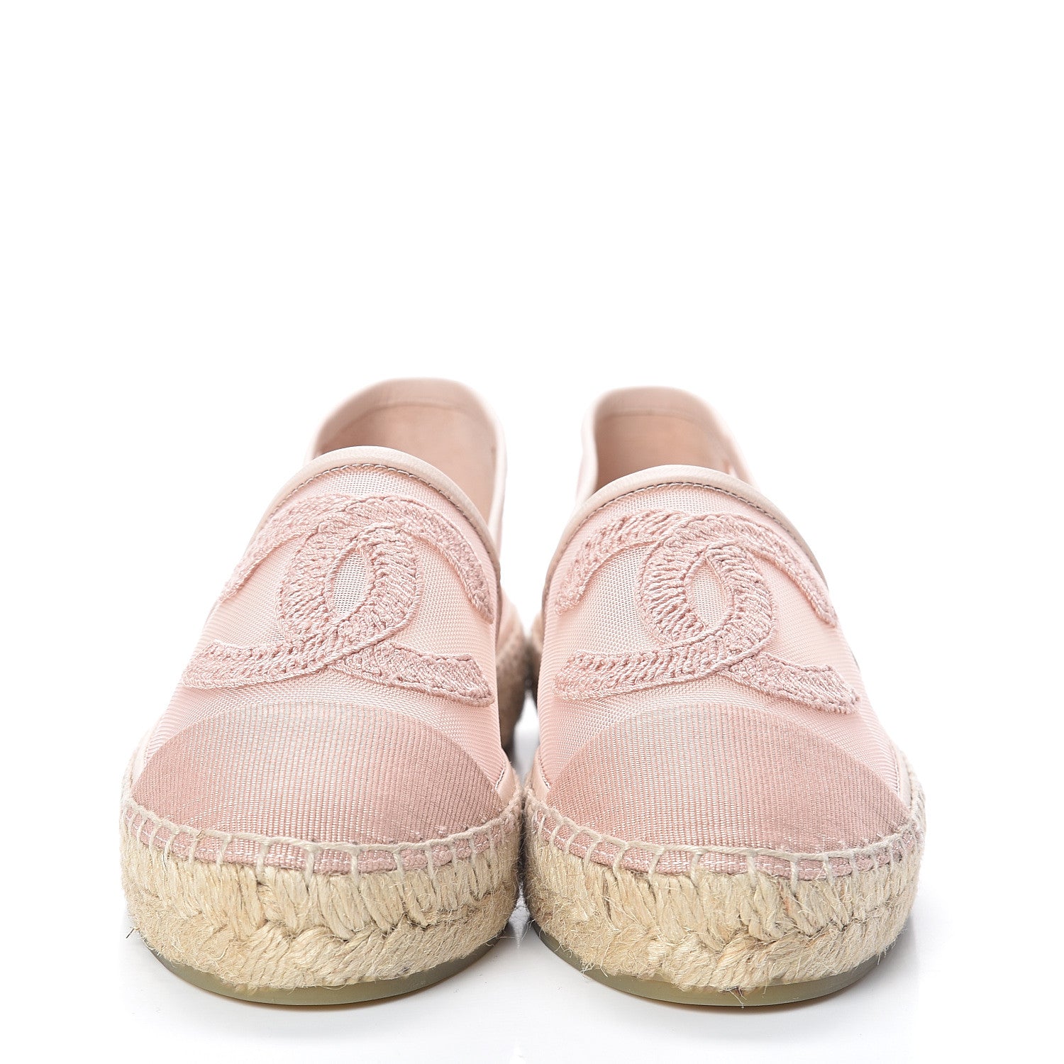 Chanel Mesh Grosgrain CC Espadrilles 35 Pink 2 of 8