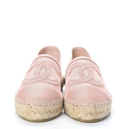 Chanel Mesh Grosgrain CC Espadrilles 35 Pink 2 of 8