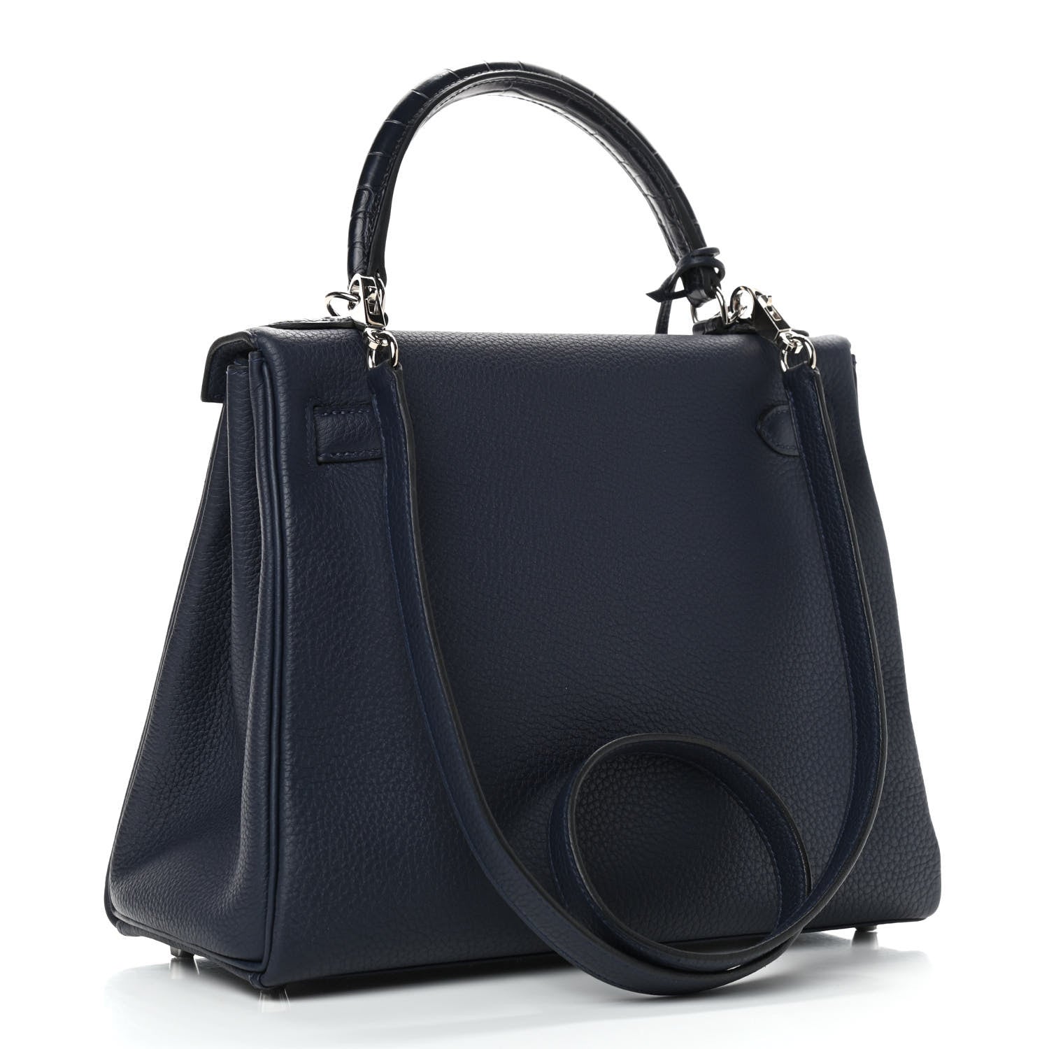 Hermes Togo Matte Alligator Kelly Retourne Touch 28 Bleu Nuit Bleu Marine 3 of 9