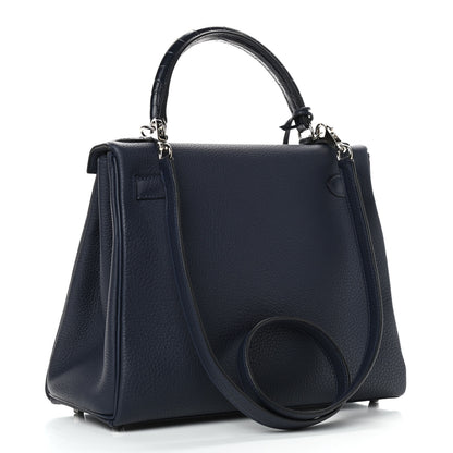 Hermes Togo Matte Alligator Kelly Retourne Touch 28 Bleu Nuit Bleu Marine 3 of 9
