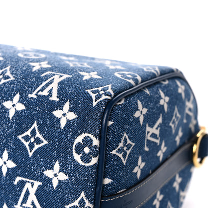 Louis Vuitton Monogram Jacquard Denim Speedy Bandouliere 25 Bleu 11 of 12